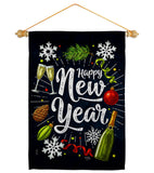 Winter New Year - New Year Winter Vertical Impressions Decorative Flags HG116027 Made In USA