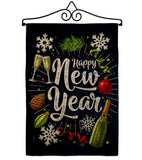 Winter New Year - New Year Winter Vertical Impressions Decorative Flags HG116027 Made In USA