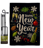 Winter New Year - New Year Winter Vertical Impressions Decorative Flags HG116027 Made In USA