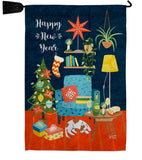 New Year Happy Place - New Year Winter Vertical Impressions Decorative Flags HG130294 Made In USA