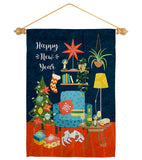 New Year Happy Place - New Year Winter Vertical Impressions Decorative Flags HG130294 Made In USA