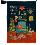 New Year Happy Place - New Year Winter Vertical Impressions Decorative Flags HG130294 Made In USA