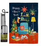 New Year Happy Place - New Year Winter Vertical Impressions Decorative Flags HG130294 Made In USA