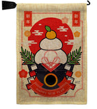 Good Fortune Mochi - New Year Winter Vertical Impressions Decorative Flags HG130296 Made In USA