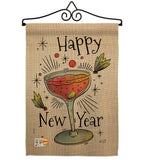 Cheers Happy New Year - New Year Winter Vertical Impressions Decorative Flags HG137120 Made In USA