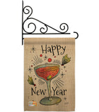 Cheers Happy New Year - New Year Winter Vertical Impressions Decorative Flags HG137120 Made In USA