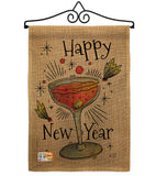 Cheers Happy New Year - New Year Winter Vertical Impressions Decorative Flags HG137120 Made In USA