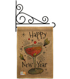 Cheers Happy New Year - New Year Winter Vertical Impressions Decorative Flags HG137120 Made In USA