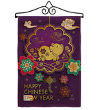 Blessings in Year of the Pig - New Year Winter Vertical Impressions Decorative Flags HG137142 Made In USA