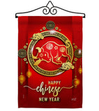 Ox New Year - New Year Winter Vertical Impressions Decorative Flags HG137320 Made In USA