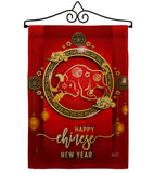 Ox New Year - New Year Winter Vertical Impressions Decorative Flags HG137320 Made In USA