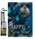 New Year Ornaments - New Year Winter Vertical Impressions Decorative Flags HG137367 Made In USA