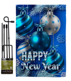 New Year Ornaments - New Year Winter Vertical Impressions Decorative Flags HG137367 Made In USA