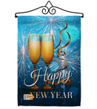 New Year Fireworks - New Year Winter Vertical Impressions Decorative Flags HG191075 Made In USA