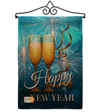 New Year Fireworks - New Year Winter Vertical Impressions Decorative Flags HG191075 Made In USA