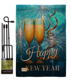 New Year Fireworks - New Year Winter Vertical Impressions Decorative Flags HG191075 Made In USA