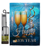 New Year Fireworks - New Year Winter Vertical Impressions Decorative Flags HG191075 Made In USA