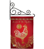 Happy New Years of the Rooster - New Year Winter Vertical Impressions Decorative Flags HG191104 Made In USA