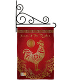 Happy New Years of the Rooster - New Year Winter Vertical Impressions Decorative Flags HG191104 Made In USA