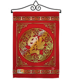 Chinese New Year Luck Arrive - New Year Winter Vertical Impressions Decorative Flags HG191179 Made In USA