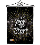 New Year New Start - New Year Winter Vertical Impressions Decorative Flags HG192046 Made In USA