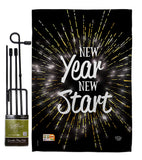 New Year New Start - New Year Winter Vertical Impressions Decorative Flags HG192046 Made In USA