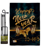 Cheerful New Year - New Year Winter Vertical Impressions Decorative Flags HG192146 Made In USA