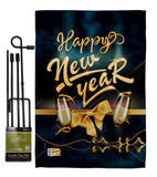 Cheerful New Year - New Year Winter Vertical Impressions Decorative Flags HG192146 Made In USA