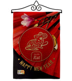 Year of the Rat - New Year Winter Vertical Impressions Decorative Flags HG192177 Made In USA