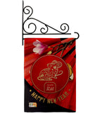 Year of the Rat - New Year Winter Vertical Impressions Decorative Flags HG192177 Made In USA