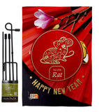 Year of the Rat - New Year Winter Vertical Impressions Decorative Flags HG192177 Made In USA