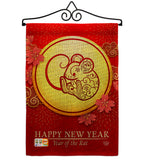 Rat of Year - New Year Winter Vertical Impressions Decorative Flags HG192178 Made In USA