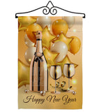 Golden New Year - New Year Winter Vertical Impressions Decorative Flags HG192266 Made In USA