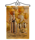 Golden New Year - New Year Winter Vertical Impressions Decorative Flags HG192266 Made In USA