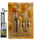 Golden New Year - New Year Winter Vertical Impressions Decorative Flags HG192266 Made In USA