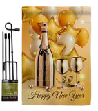 Golden New Year - New Year Winter Vertical Impressions Decorative Flags HG192266 Made In USA