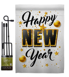 Happy New Year - New Year Winter Vertical Impressions Decorative Flags HG192295 Made In USA