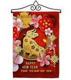 Year Of Ox - New Year Winter Vertical Impressions Decorative Flags HG192308 Made In USA