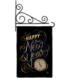 New Year Clock - New Year Winter Vertical Impressions Decorative Flags HG192691 Made In USA