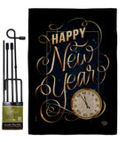 New Year Clock - New Year Winter Vertical Impressions Decorative Flags HG192691 Made In USA