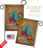 Happy Campers - Outdoor Nature Vertical Impressions Decorative Flags HG109045 Made In USA