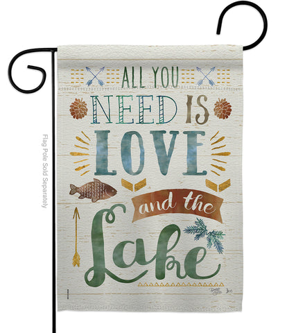 All You Need Is Love And Lake - Outdoor Nature Vertical Impressions Decorative Flags HG109050 Made In USA