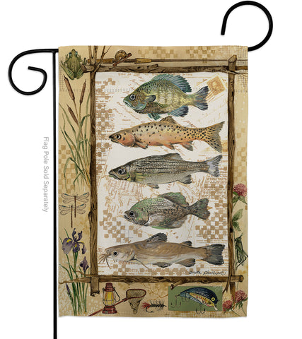 Fishing Adventures - Outdoor Nature Vertical Impressions Decorative Flags HG109056 Made In USA