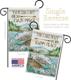Lake is Happy Place - Outdoor Nature Vertical Impressions Decorative Flags HG109070 Made In USA
