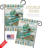Live Life Lake - Outdoor Nature Vertical Impressions Decorative Flags HG109072 Made In USA