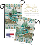 Live Life Lake - Outdoor Nature Vertical Impressions Decorative Flags HG109072 Made In USA