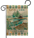 Live Life Lake - Outdoor Nature Vertical Impressions Decorative Flags HG109072 Made In USA