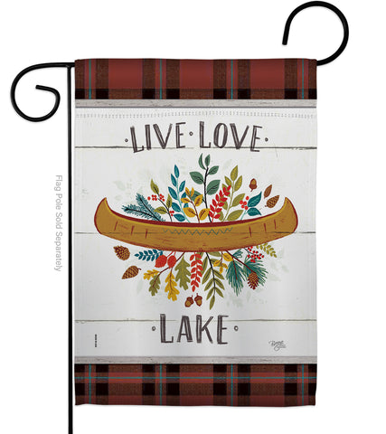 Live Love Lake - Outdoor Nature Vertical Impressions Decorative Flags HG109073 Made In USA