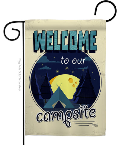 Welcome Campsite - Outdoor Nature Vertical Impressions Decorative Flags HG137061 Made In USA