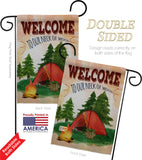 Welcome to our Neck of Wood Camping - Outdoor Nature Vertical Impressions Decorative Flags HG191106 Made In USA